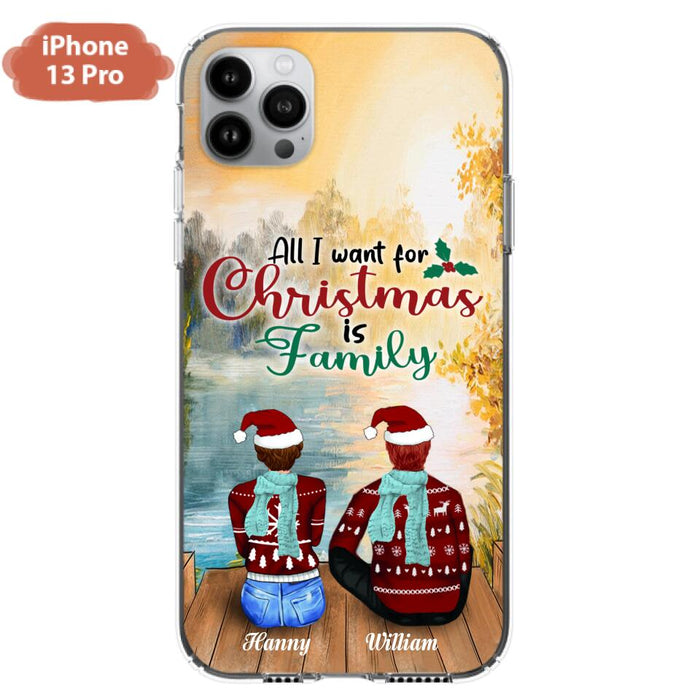 Custom Personalized Family Phone Case - Couple/ Parents With Upto 3 Kids, 3 Pets - Gift For Family - Case For iPhone And Samsung