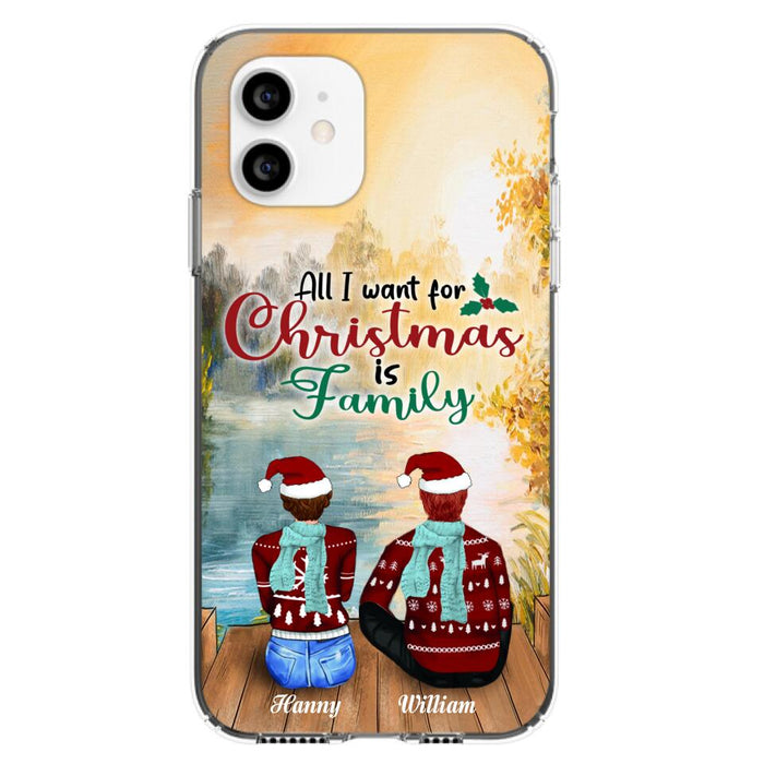 Custom Personalized Family Phone Case - Couple/ Parents With Upto 3 Kids, 3 Pets - Gift For Family - Case For iPhone And Samsung