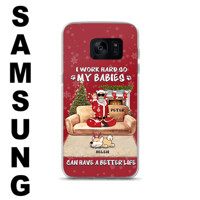 Personalized Christmas Pet Dad Phone Case - Man With Up to 4 Pets - Gift For Cat/Dog Lover - Case For iPhone And Samsung