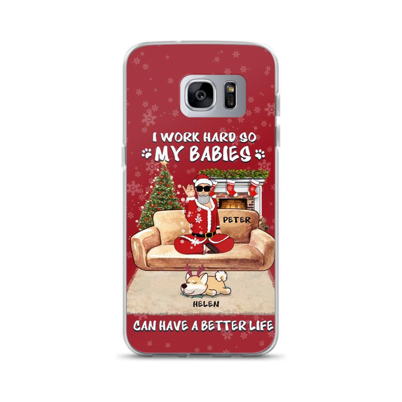 Personalized Christmas Pet Dad Phone Case - Man With Up to 4 Pets - Gift For Cat/Dog Lover - Case For iPhone And Samsung