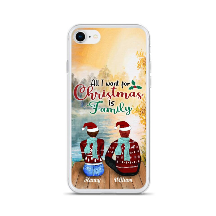 Custom Personalized Family Phone Case - Couple/ Parents With Upto 3 Kids, 3 Pets - Gift For Family - Case For iPhone And Samsung