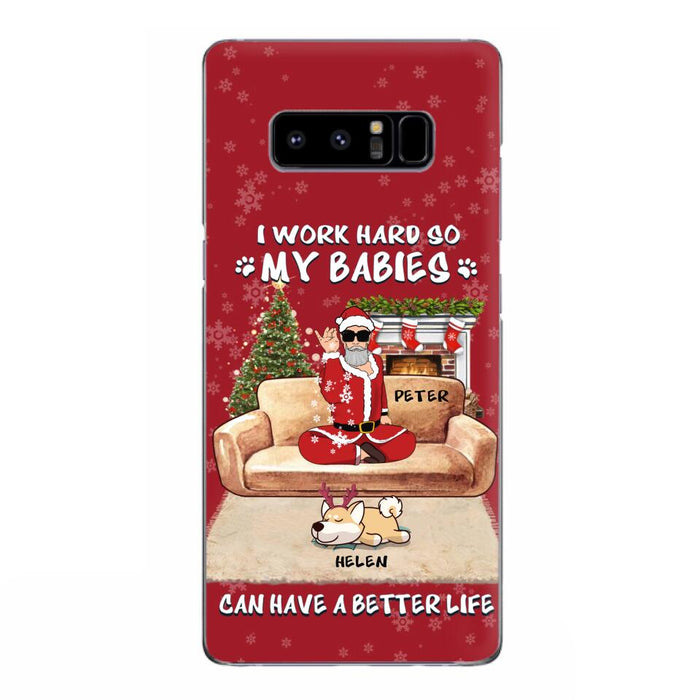 Custom Personalized Christmas Pet Dad Phone Case - Man With Upto 4 Pets - Gift For Cat/ Dog Lover - Case For iPhone And Samsung