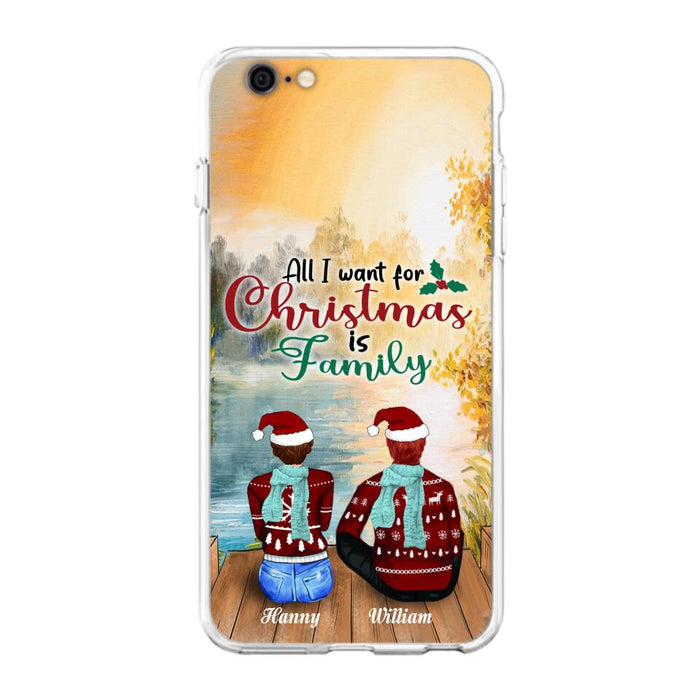 Custom Personalized Family Phone Case - Couple/ Parents With Upto 3 Kids, 3 Pets - Gift For Family - Case For iPhone And Samsung