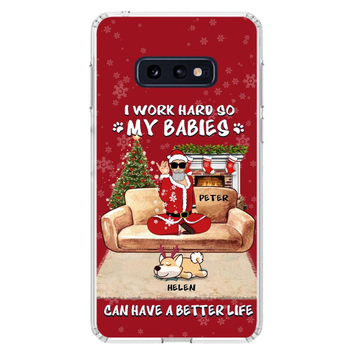 Custom Personalized Christmas Pet Dad Phone Case - Man With Upto 4 Pets - Gift For Cat/ Dog Lover - Case For iPhone And Samsung