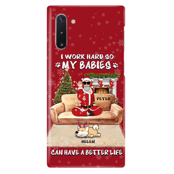 Custom Personalized Christmas Pet Dad Phone Case - Man With Upto 4 Pets - Gift For Cat/ Dog Lover - Case For iPhone And Samsung