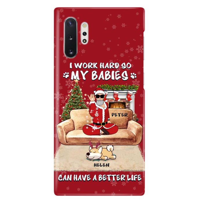 Custom Personalized Christmas Pet Dad Phone Case - Man With Upto 4 Pets - Gift For Cat/ Dog Lover - Case For iPhone And Samsung