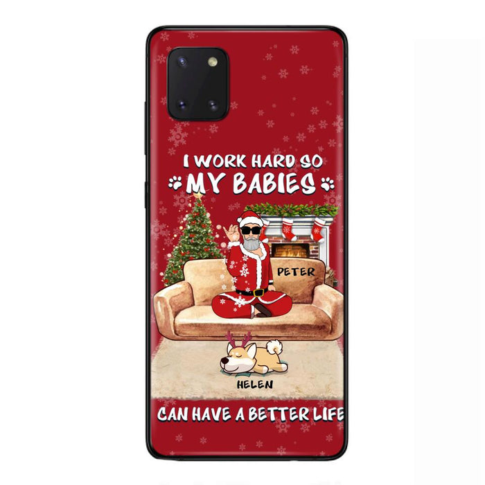 Custom Personalized Christmas Pet Dad Phone Case - Man With Upto 4 Pets - Gift For Cat/ Dog Lover - Case For iPhone And Samsung