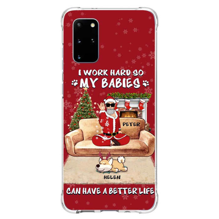 Custom Personalized Christmas Pet Dad Phone Case - Man With Upto 4 Pets - Gift For Cat/ Dog Lover - Case For iPhone And Samsung