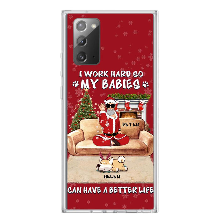 Custom Personalized Christmas Pet Dad Phone Case - Man With Upto 4 Pets - Gift For Cat/ Dog Lover - Case For iPhone And Samsung