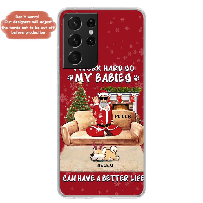 Custom Personalized Christmas Pet Dad Phone Case - Man With Upto 4 Pets - Gift For Cat/ Dog Lover - Case For iPhone And Samsung