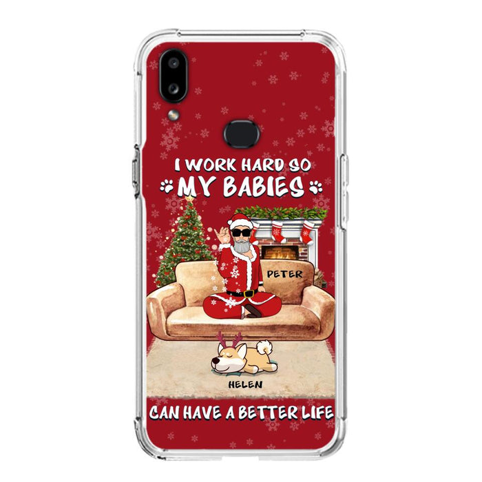 Custom Personalized Christmas Pet Dad Phone Case - Man With Upto 4 Pets - Gift For Cat/ Dog Lover - Case For iPhone And Samsung