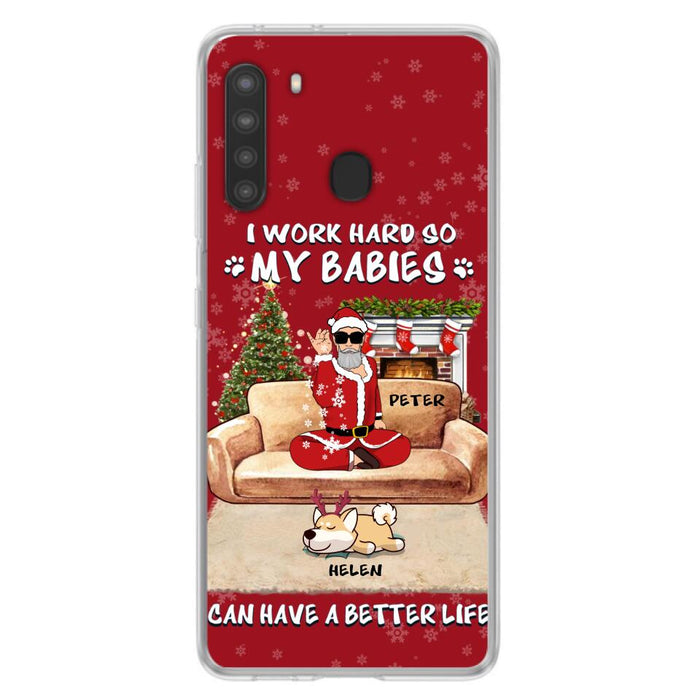 Custom Personalized Christmas Pet Dad Phone Case - Man With Upto 4 Pets - Gift For Cat/ Dog Lover - Case For iPhone And Samsung