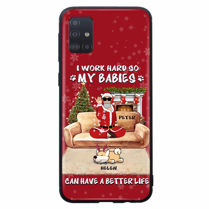 Custom Personalized Christmas Pet Dad Phone Case - Man With Upto 4 Pets - Gift For Cat/ Dog Lover - Case For iPhone And Samsung