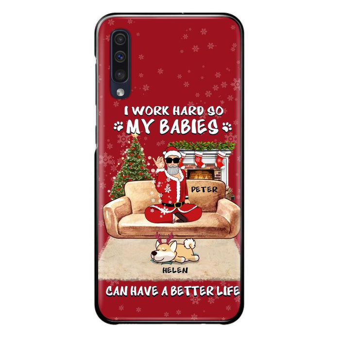 Custom Personalized Christmas Pet Dad Phone Case - Man With Upto 4 Pets - Gift For Cat/ Dog Lover - Case For iPhone And Samsung