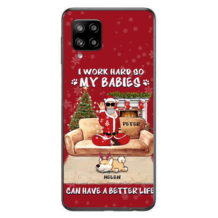 Custom Personalized Christmas Pet Dad Phone Case - Man With Upto 4 Pets - Gift For Cat/ Dog Lover - Case For iPhone And Samsung