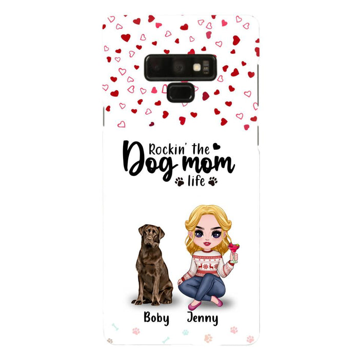 Custom Personalized Dog Mom Front Phone Case - Upto 5 Dogs - Gift Idea For Dog Lover - Rockin' The Dog Mom Life - Case For iPhone And Samsung