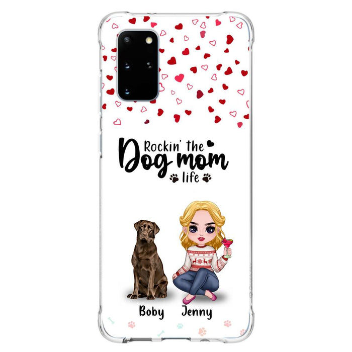 Custom Personalized Dog Mom Front Phone Case - Upto 5 Dogs - Gift Idea For Dog Lover - Rockin' The Dog Mom Life - Case For iPhone And Samsung