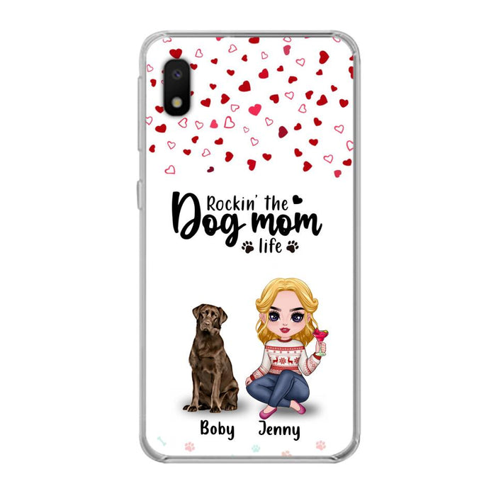 Custom Personalized Dog Mom Front Phone Case - Upto 5 Dogs - Gift Idea For Dog Lover - Rockin' The Dog Mom Life - Case For iPhone And Samsung