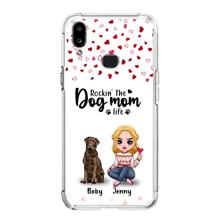 Custom Personalized Dog Mom Front Phone Case - Upto 5 Dogs - Gift Idea For Dog Lover - Rockin' The Dog Mom Life - Case For iPhone And Samsung