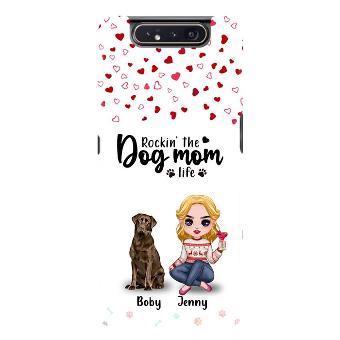 Custom Personalized Dog Mom Front Phone Case - Upto 5 Dogs - Gift Idea For Dog Lover - Rockin' The Dog Mom Life - Case For iPhone And Samsung