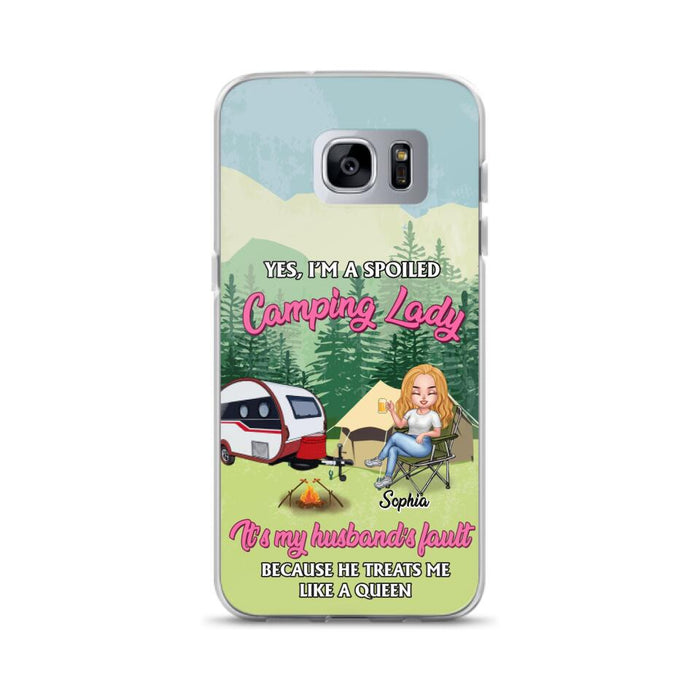 Custom Personalized Camping Lady Phone Case -  Gift Idea For Camping Lovers - Cases For iPhone/Samsung