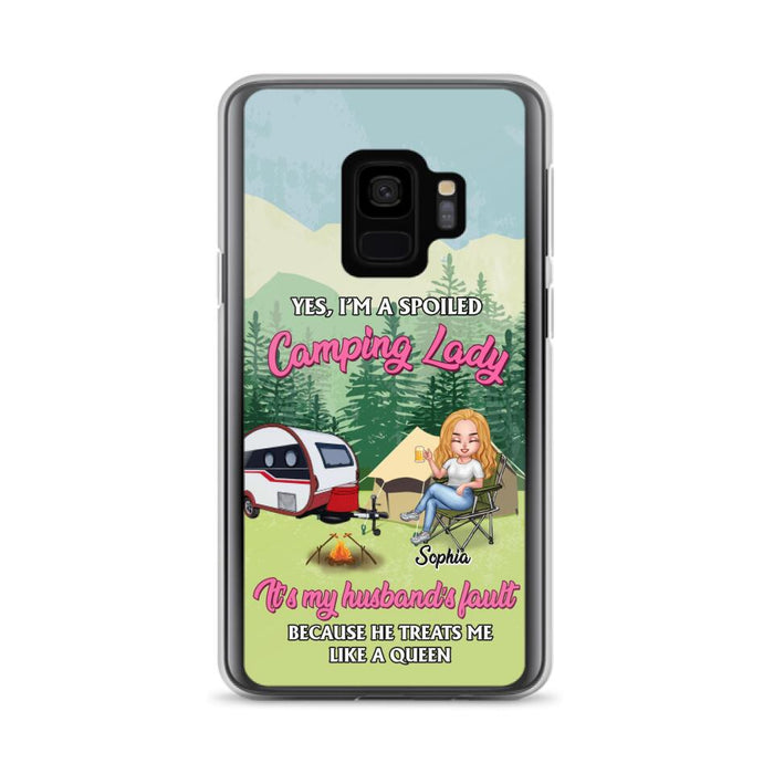 Custom Personalized Camping Lady Phone Case -  Gift Idea For Camping Lovers - Cases For iPhone/Samsung