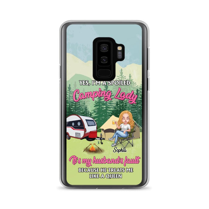 Custom Personalized Camping Lady Phone Case -  Gift Idea For Camping Lovers - Cases For iPhone/Samsung