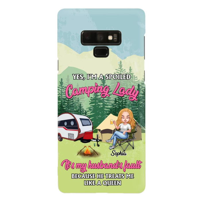 Custom Personalized Camping Lady Phone Case -  Gift Idea For Camping Lovers - Cases For iPhone/Samsung