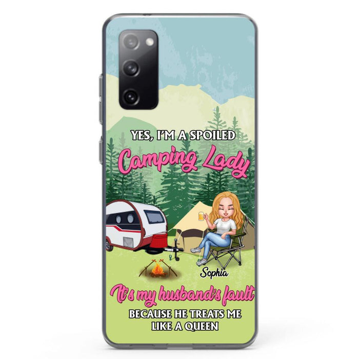 Custom Personalized Camping Lady Phone Case -  Gift Idea For Camping Lovers - Cases For iPhone/Samsung