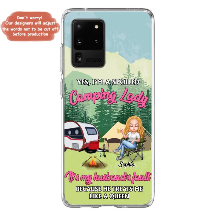 Custom Personalized Camping Lady Phone Case -  Gift Idea For Camping Lovers - Cases For iPhone/Samsung