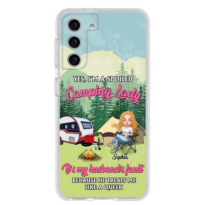 Custom Personalized Camping Lady Phone Case -  Gift Idea For Camping Lovers - Cases For iPhone/Samsung