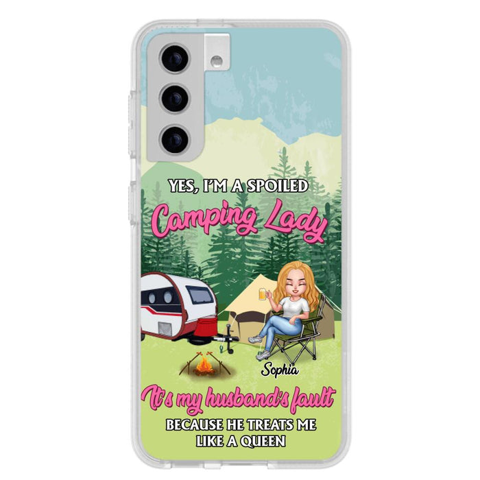 Custom Personalized Camping Lady Phone Case -  Gift Idea For Camping Lovers - Cases For iPhone/Samsung