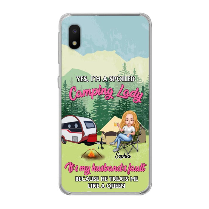 Custom Personalized Camping Lady Phone Case -  Gift Idea For Camping Lovers - Cases For iPhone/Samsung