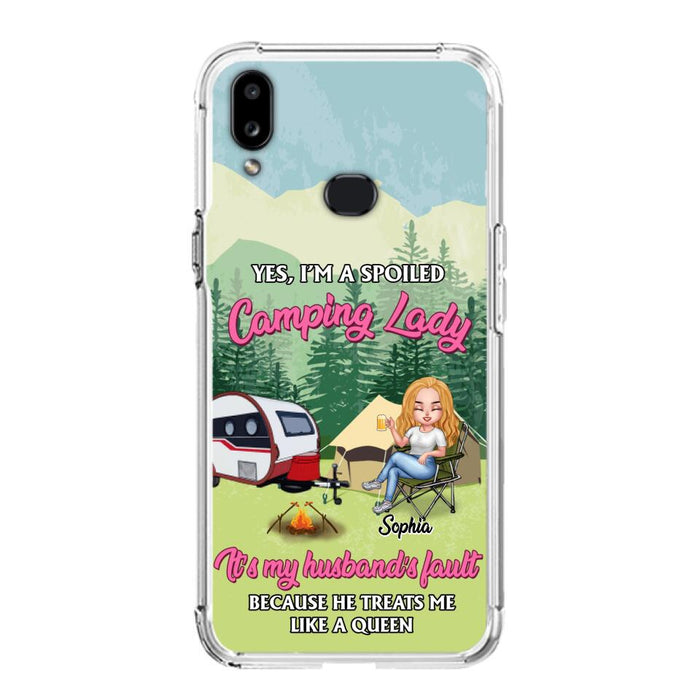 Custom Personalized Camping Lady Phone Case -  Gift Idea For Camping Lovers - Cases For iPhone/Samsung