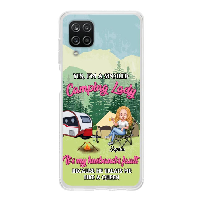 Custom Personalized Camping Lady Phone Case -  Gift Idea For Camping Lovers - Cases For iPhone/Samsung