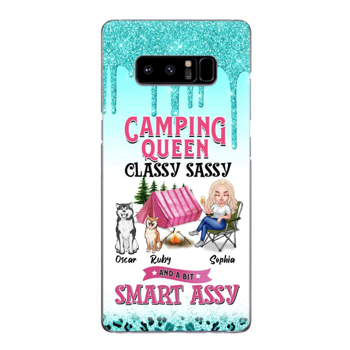 Custom Personalized Camping Phone Case - Gift for Camping Lovers, Dog Mom - Camping Queen Dog Mom - Up to 2 Dogs - Camping Queen classy sassy and a bit smart assy