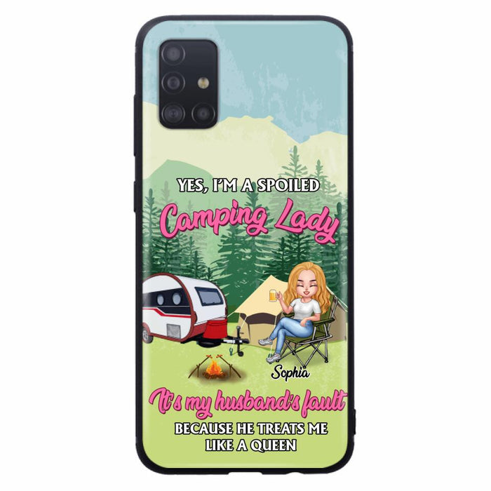 Custom Personalized Camping Lady Phone Case -  Gift Idea For Camping Lovers - Cases For iPhone/Samsung