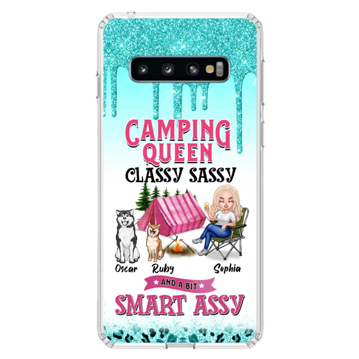 Custom Personalized Camping Phone Case - Gift for Camping Lovers, Dog Mom - Camping Queen Dog Mom - Up to 2 Dogs - Camping Queen classy sassy and a bit smart assy