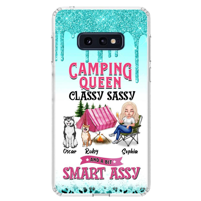 Custom Personalized Camping Phone Case - Gift for Camping Lovers, Dog Mom - Camping Queen Dog Mom - Up to 2 Dogs - Camping Queen classy sassy and a bit smart assy