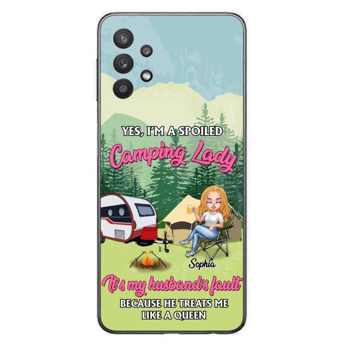 Custom Personalized Camping Lady Phone Case -  Gift Idea For Camping Lovers - Cases For iPhone/Samsung