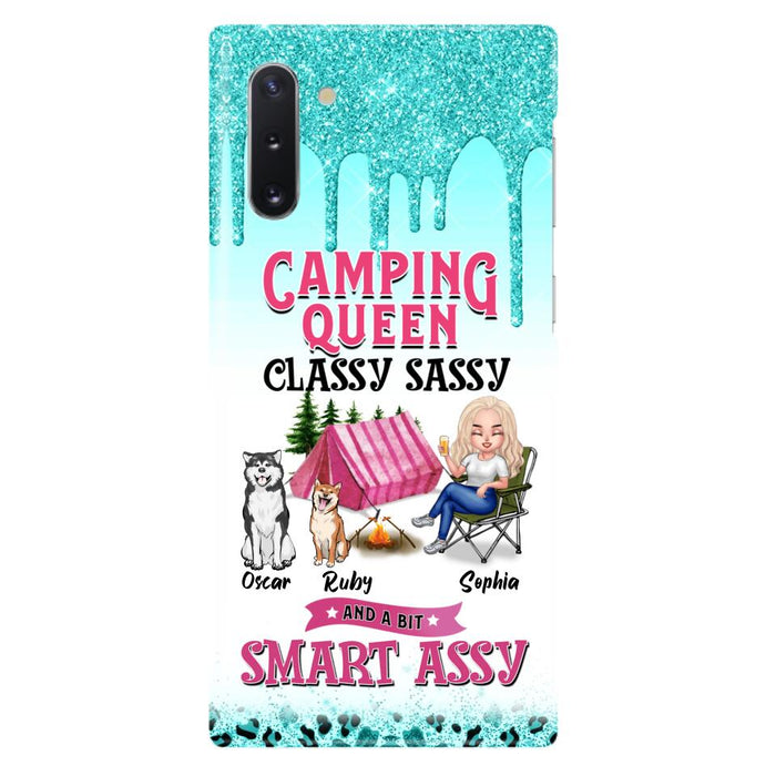 Custom Personalized Camping Phone Case - Gift for Camping Lovers, Dog Mom - Camping Queen Dog Mom - Up to 2 Dogs - Camping Queen classy sassy and a bit smart assy