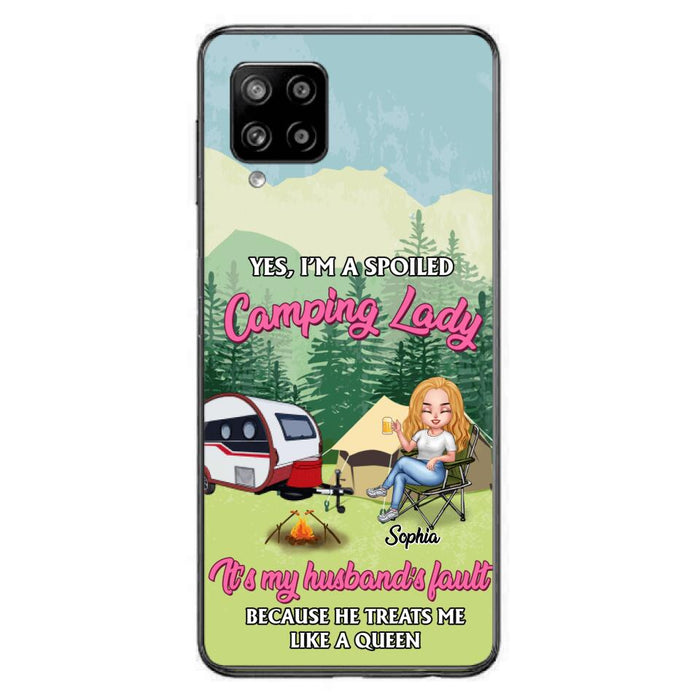 Custom Personalized Camping Lady Phone Case -  Gift Idea For Camping Lovers - Cases For iPhone/Samsung