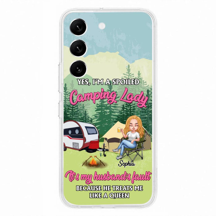 Custom Personalized Camping Lady Phone Case -  Gift Idea For Camping Lovers - Cases For iPhone/Samsung