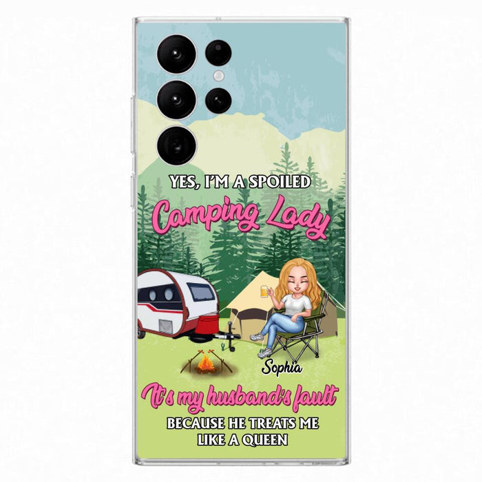 Custom Personalized Camping Lady Phone Case -  Gift Idea For Camping Lovers - Cases For iPhone/Samsung