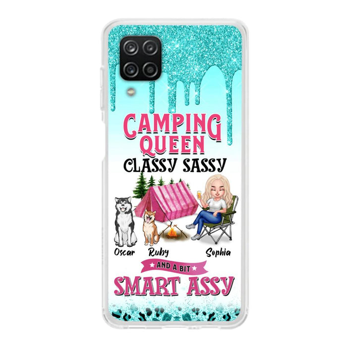 Custom Personalized Camping Phone Case - Gift for Camping Lovers, Dog Mom - Camping Queen Dog Mom - Up to 2 Dogs - Camping Queen classy sassy and a bit smart assy