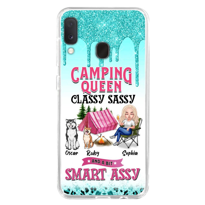 Custom Personalized Camping Phone Case - Gift for Camping Lovers, Dog Mom - Camping Queen Dog Mom - Up to 2 Dogs - Camping Queen classy sassy and a bit smart assy