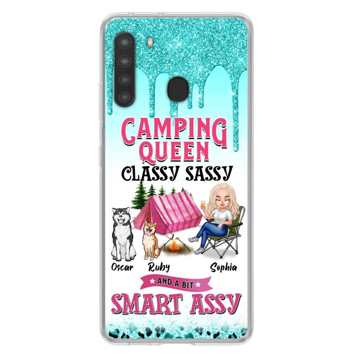 Custom Personalized Camping Phone Case - Gift for Camping Lovers, Dog Mom - Camping Queen Dog Mom - Up to 2 Dogs - Camping Queen classy sassy and a bit smart assy