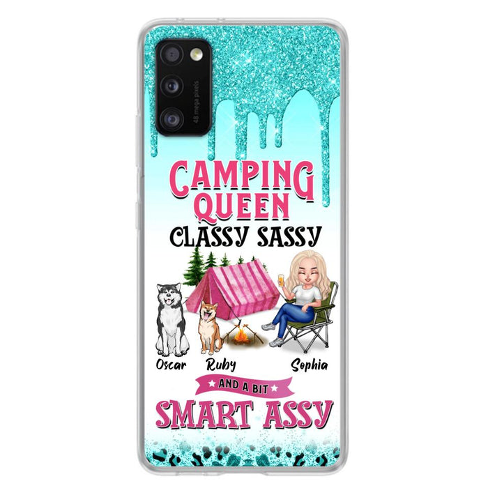 Custom Personalized Camping Phone Case - Gift for Camping Lovers, Dog Mom - Camping Queen Dog Mom - Up to 2 Dogs - Camping Queen classy sassy and a bit smart assy