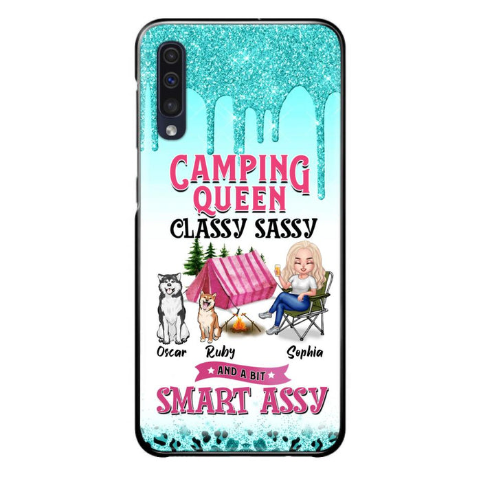 Custom Personalized Camping Phone Case - Gift for Camping Lovers, Dog Mom - Camping Queen Dog Mom - Up to 2 Dogs - Camping Queen classy sassy and a bit smart assy