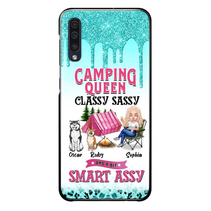 Custom Personalized Camping Phone Case - Gift for Camping Lovers, Dog Mom - Camping Queen Dog Mom - Up to 2 Dogs - Camping Queen classy sassy and a bit smart assy